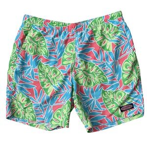 Vineyard Vines Mens Swim Trunks Medium Tropical Leaf‎ Print Pool Shorts